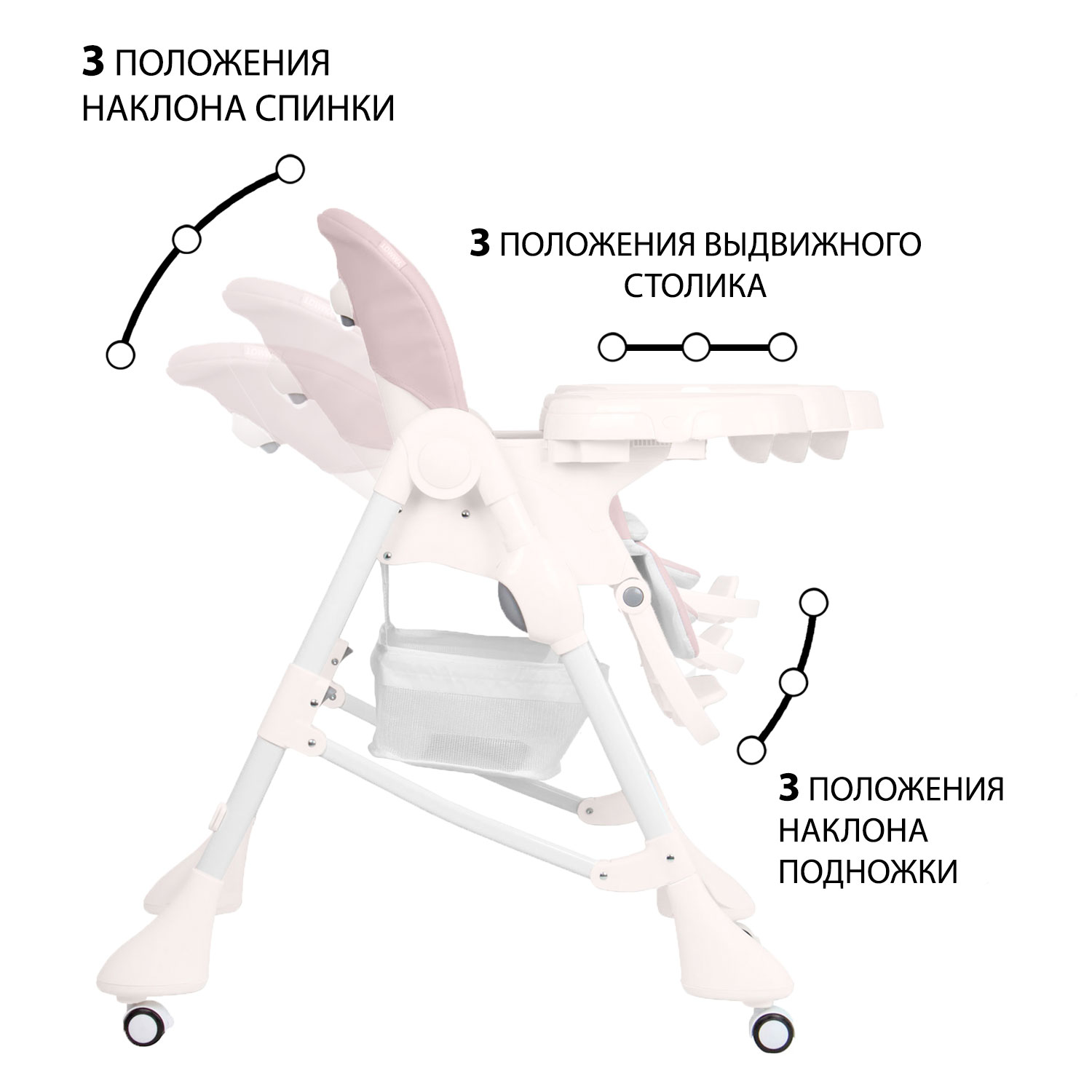 Стульчик для кормления TOMMY New Life розовый - фото 4