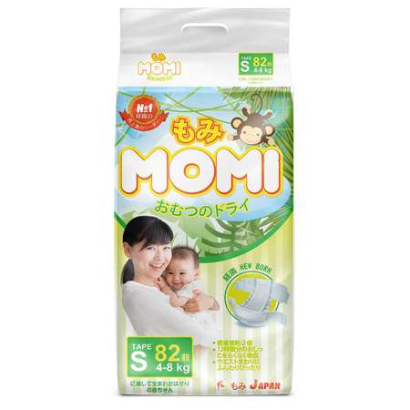 Подгузники Momi S 4-8кг 82шт