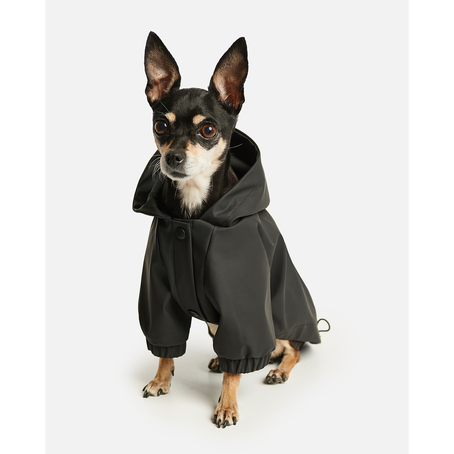 Дождевик-куртка для собак Zoozavr чёрный 35 - фото 8