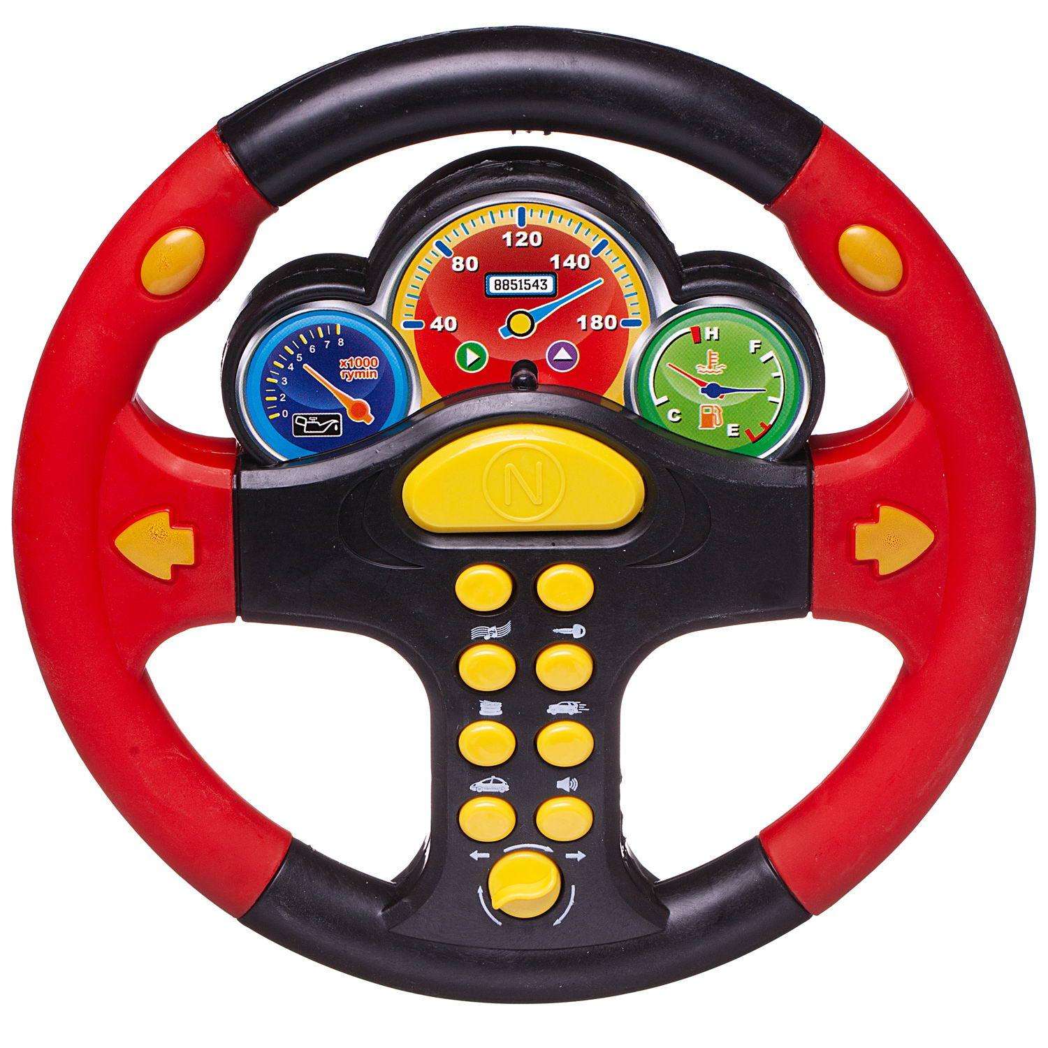 Игрушка музыкальная ABTOYS Руль на батарейках красный с черным - фото 3