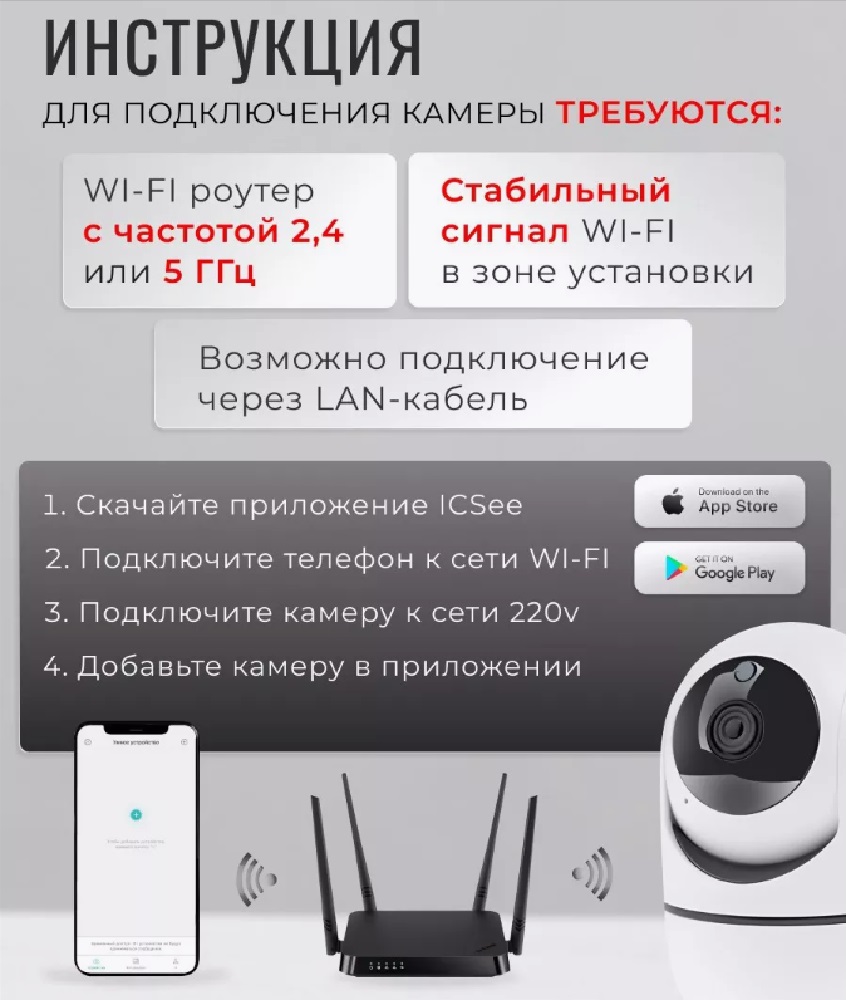 Камера видеонаблюдения Wi-Fi CASTLELADY поворотная с динамиком видеоняня - фото 5