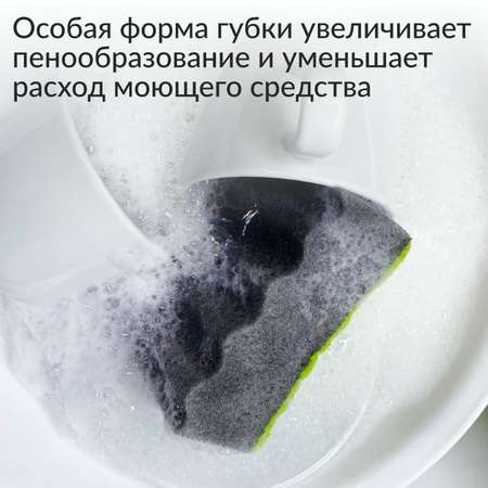Губки для мытья посуды Jundo Dish Sponges Profi Grill 4 шт поролон черные