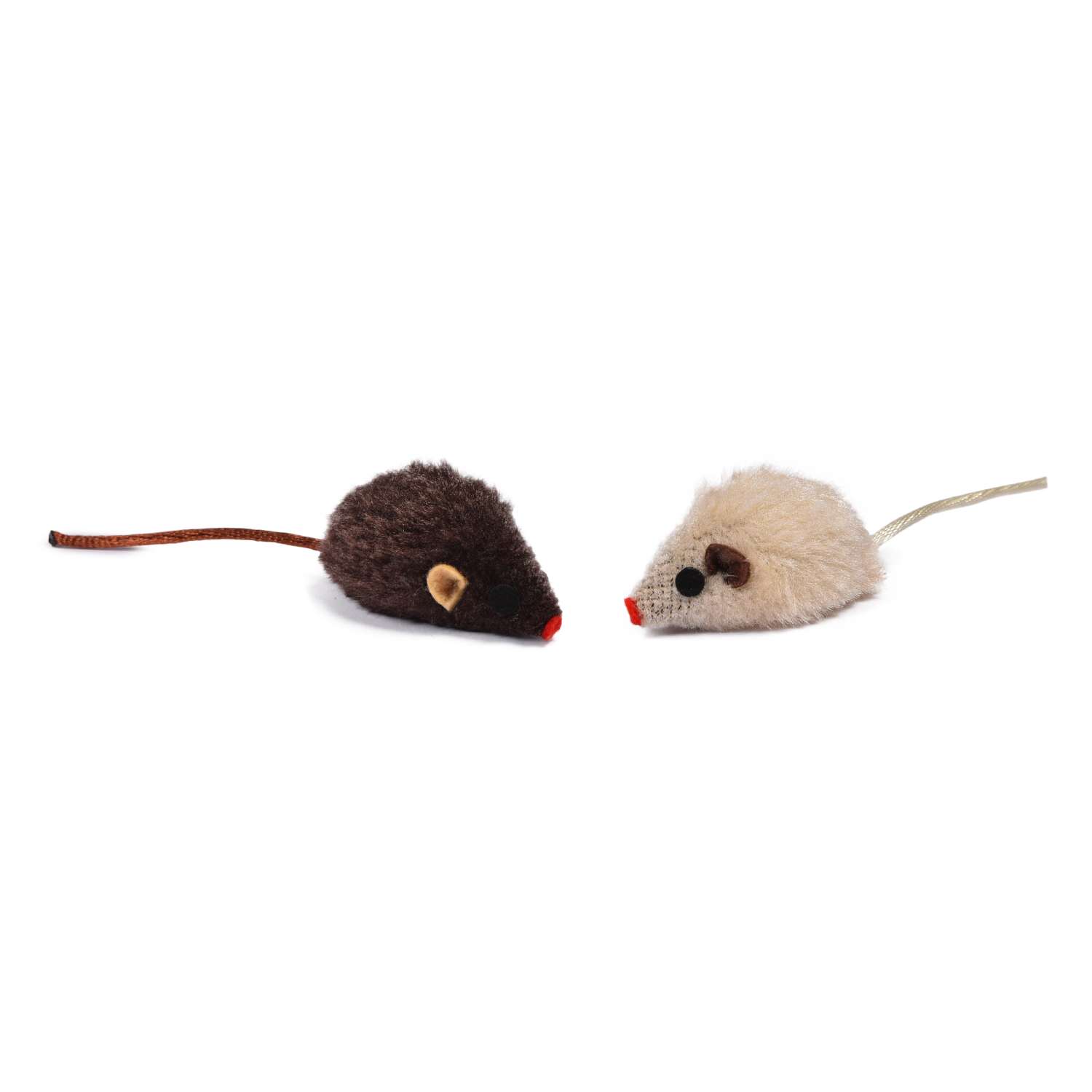 Игрушка для кошек Nobby Мышка плюшевая с погремушкой Коричнево-Бежевая 