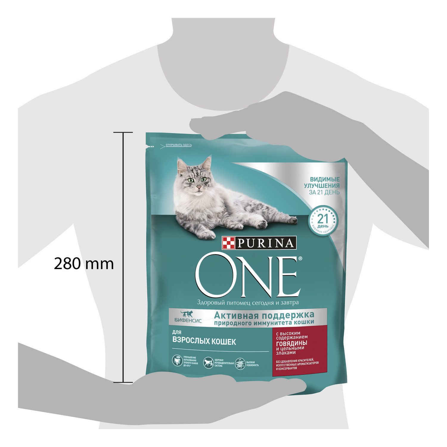 Сухой корм для кошек Purina One 0.75 кг говядина (полнорационный) - фото 11