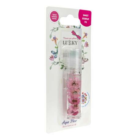 Масло-блеск для губ Lukky Aqua Fleur с розовыми цветами
