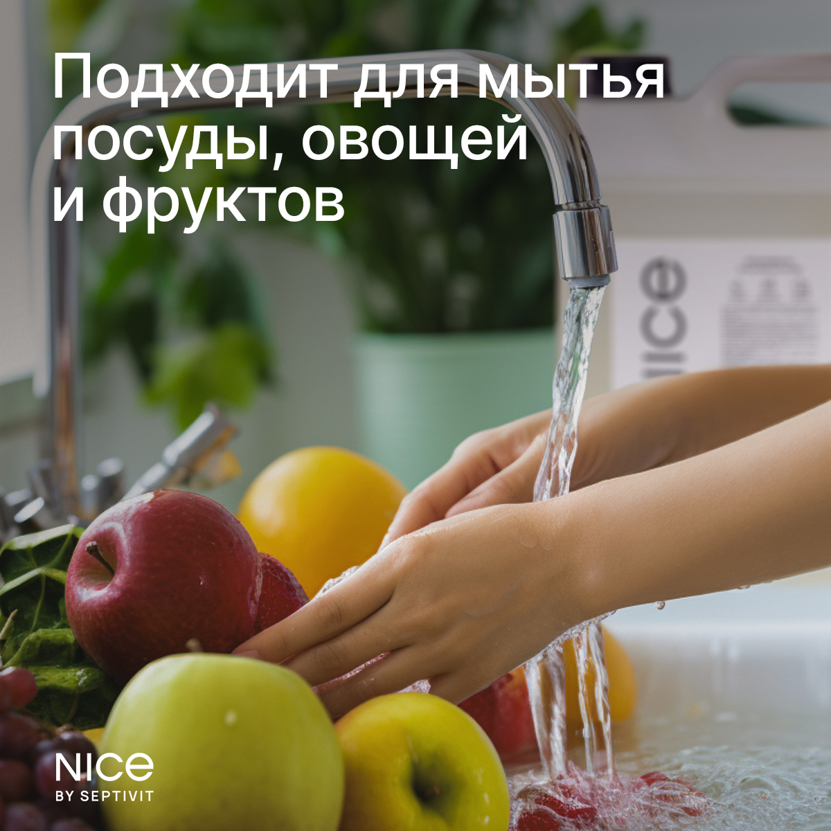 Средство для мытья посуды NICE by Septivit Зеленый чай 5л - фото 6