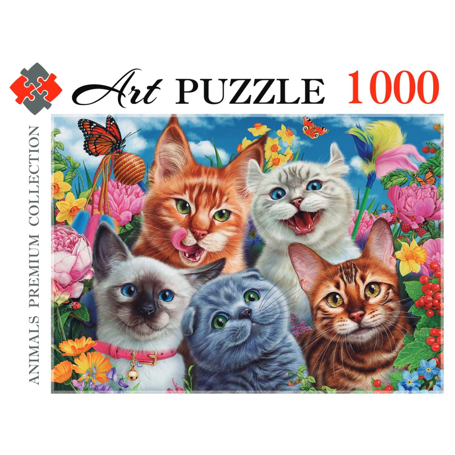 Пазл Рыжий кот Artpuzzle. 1000 элементов. Веселое селфи котят - фото 1