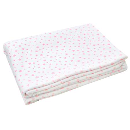 Пеленка трикотажная AmaroBaby Soft Hugs Розовые звезды белый 90х120