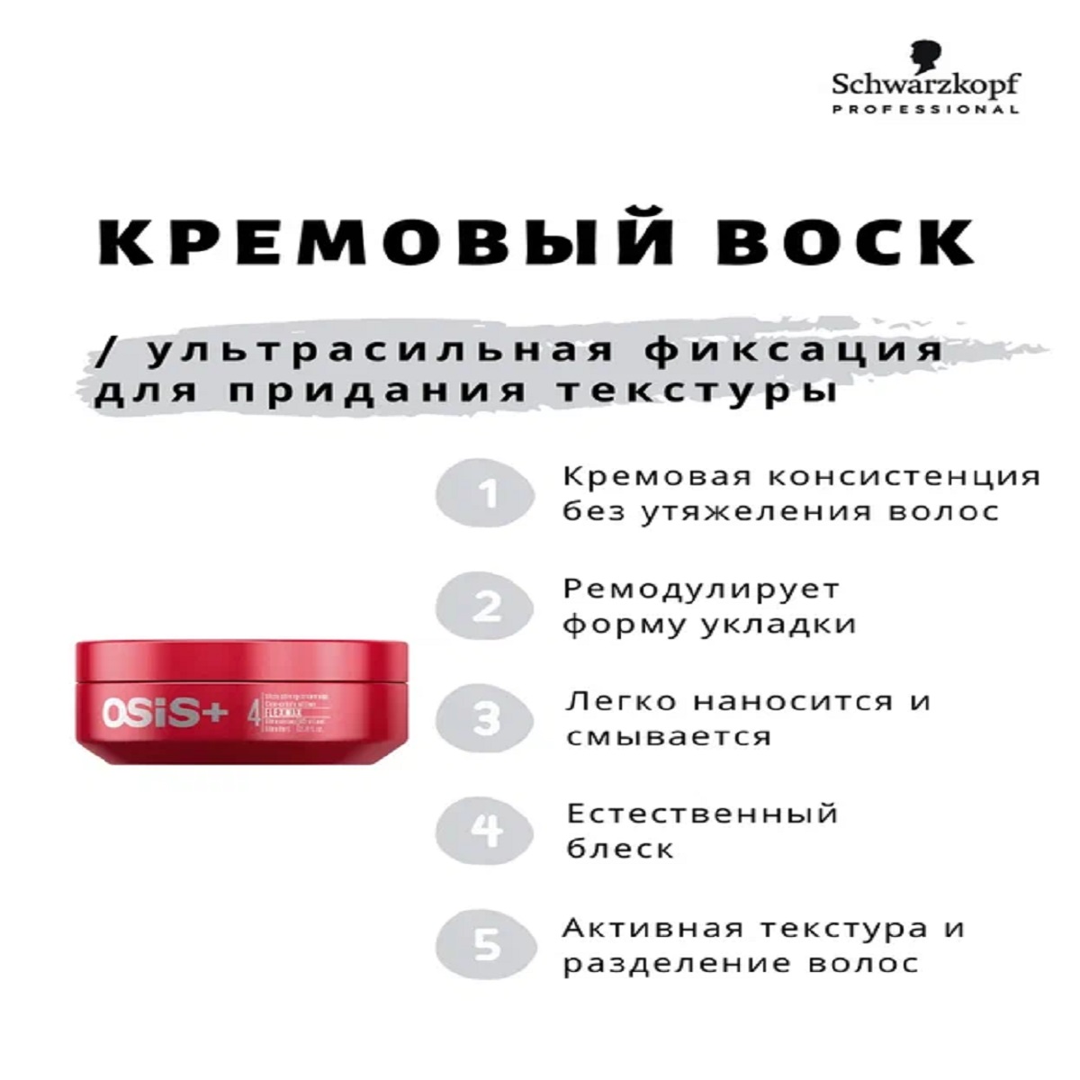 Крем-воск Schwarzkopf Professional OSIS+ ультрасильной фиксации flexwax 85 мл - фото 2