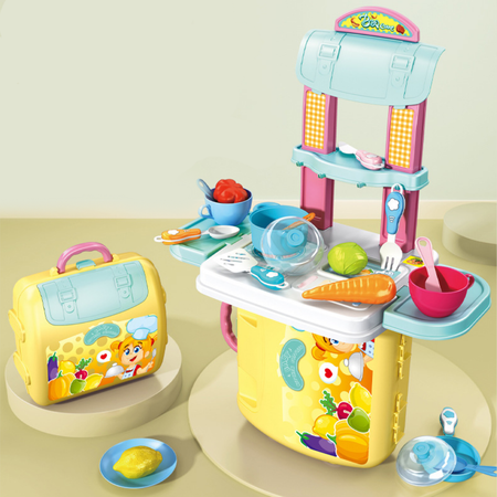 Детская игровая кухня SHARKTOYS 30 аксессуаров в чемодане