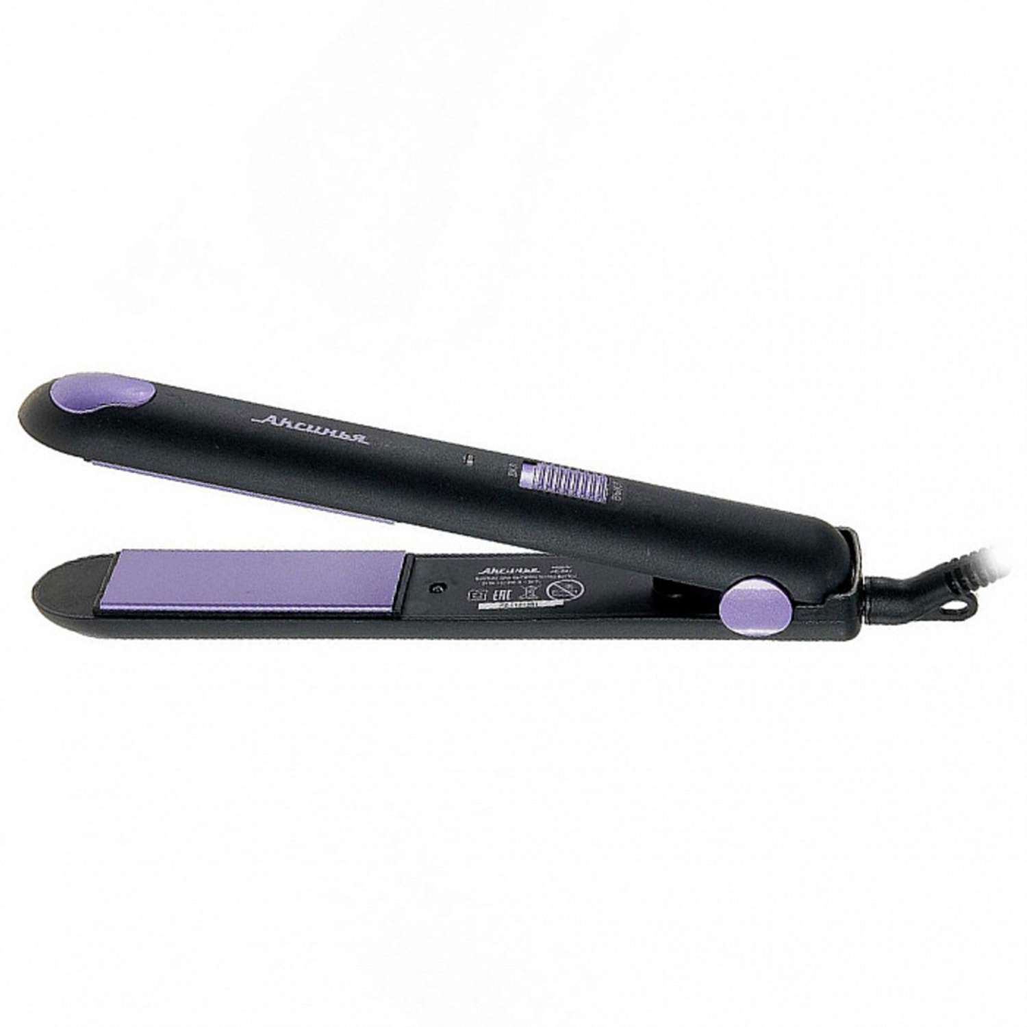 Щипцы для выпрямления волос Аксинья КС-802 черный с фиолетовым - фото 1