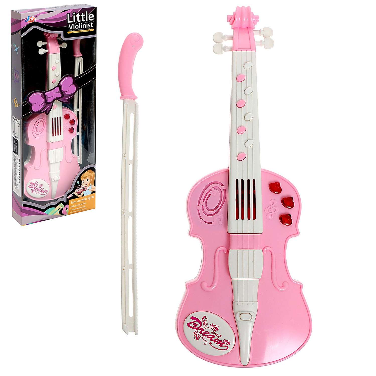 Игрушка Sima-Land музыкальная «Скрипка» световые и звуковые эффекты цвет розовый - фото 1