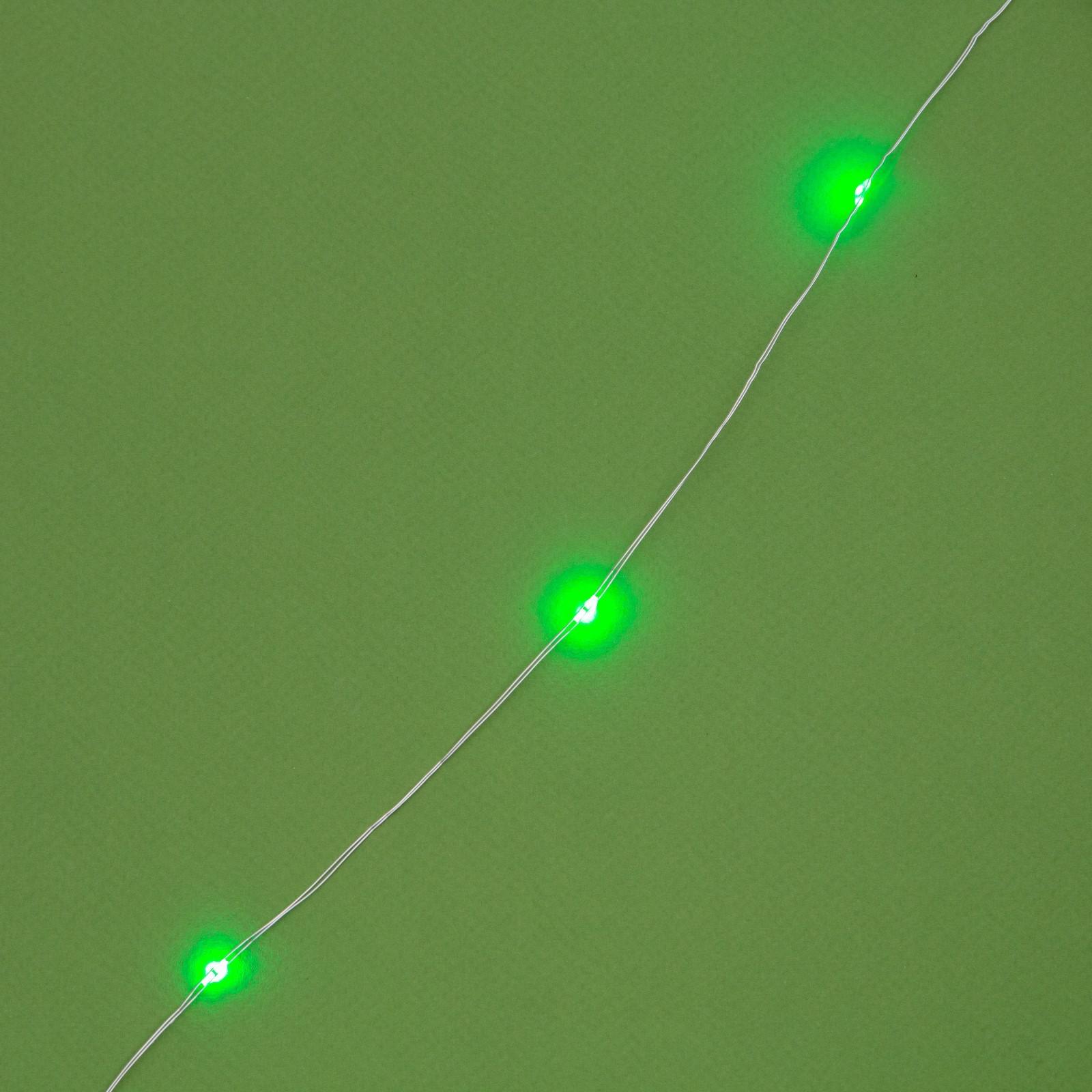 Гирлянда Luazon «Нить» 20 м роса IP44 серебристая нить 200 LED свечение зелёное 2 режима солнечная батарея - фото 9