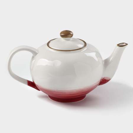 Заварочный чайник Доляна фарфоровый «Космос» 600 мл цвет красный