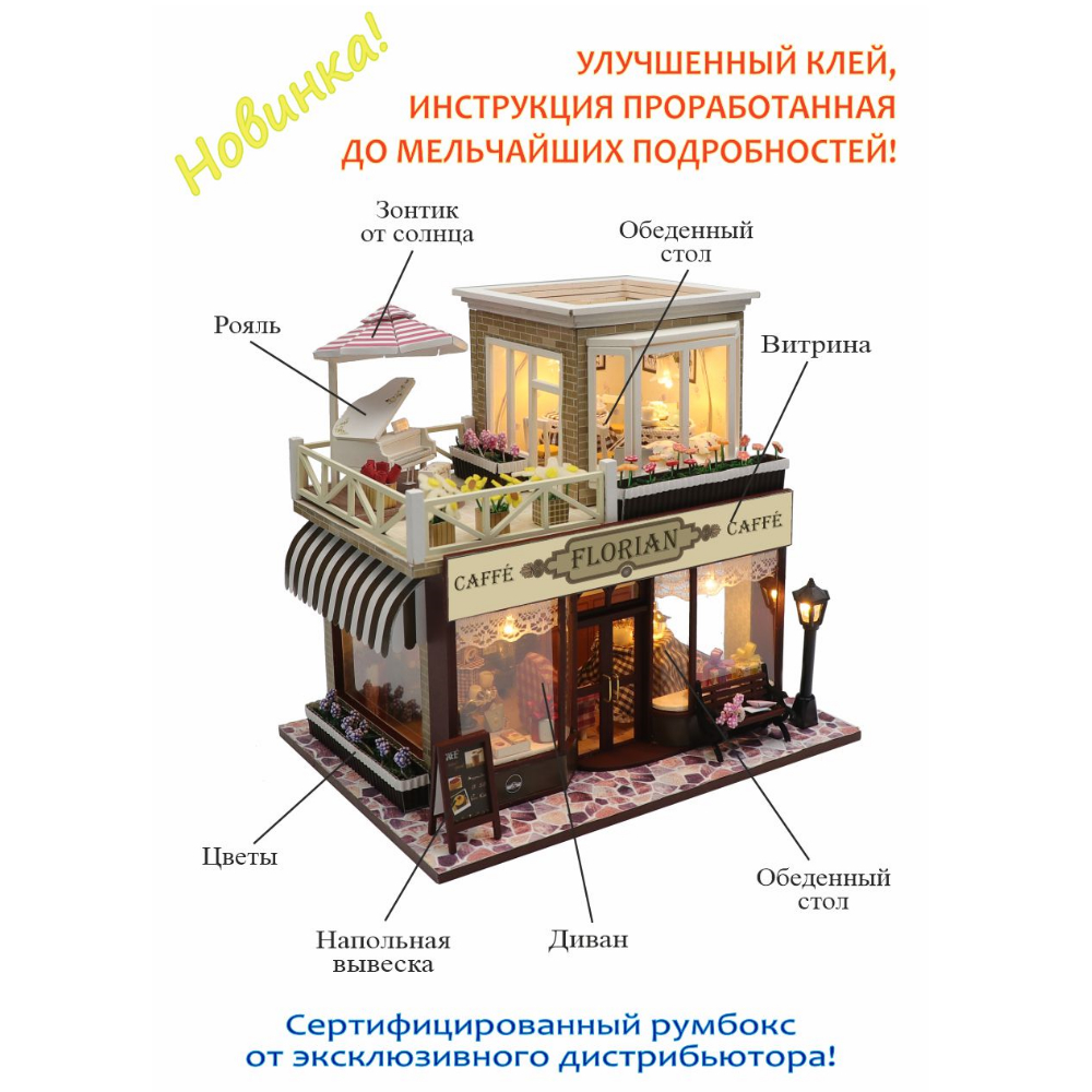 Интерьерный конструктор Hobby Day Румбокс кафе мира Caffe Florian - фото 3