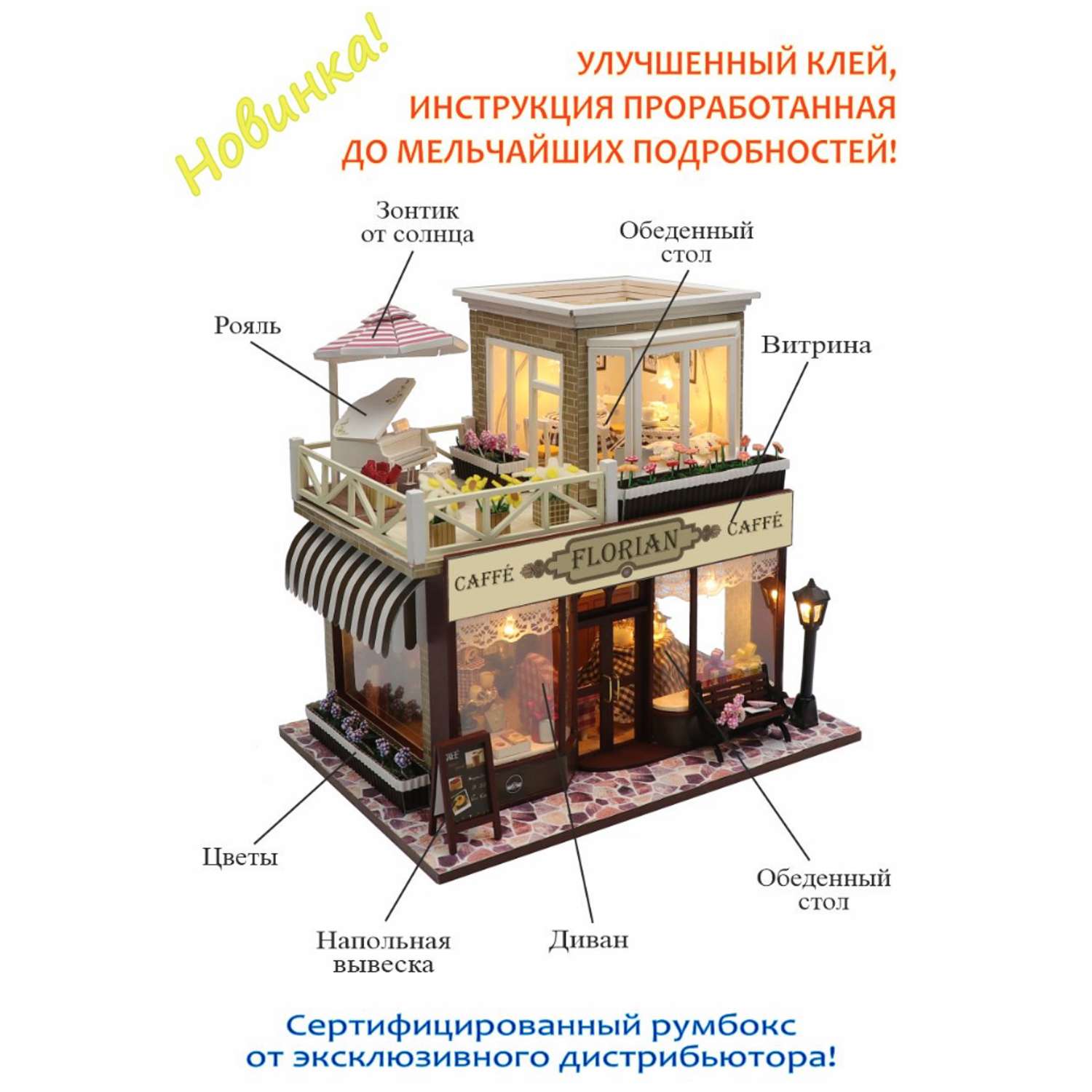 Интерьерный конструктор Hobby Day Румбокс кафе мира Caffe Florian - фото 3