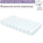 Простынь на резинке Lemony kids Paints Бирюзовый 120х60 поплин