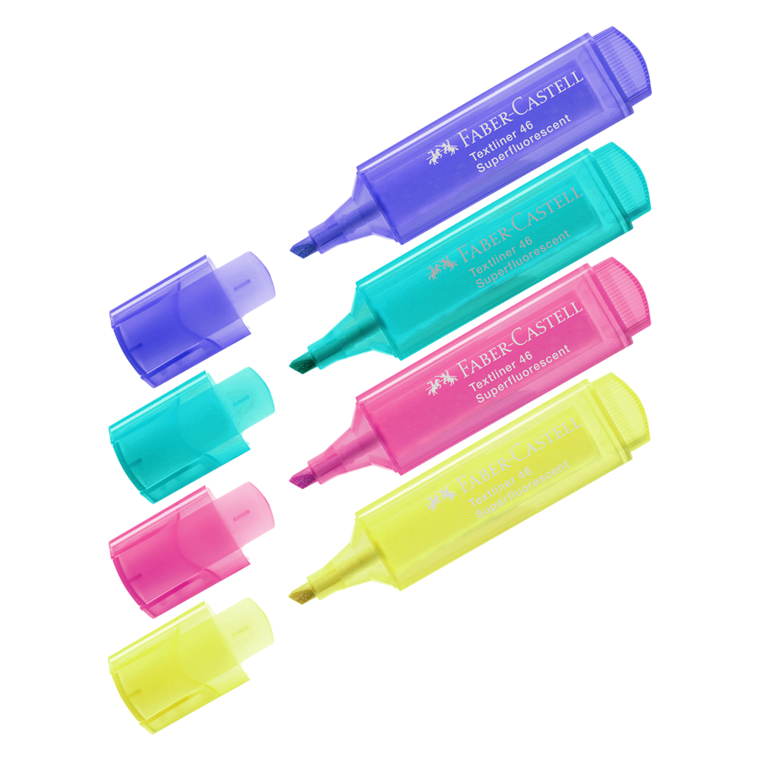 Набор текстовыделителей Faber Castell 46 Superfluorescent+Pastel 1-5м 4шт 154610 - фото 2