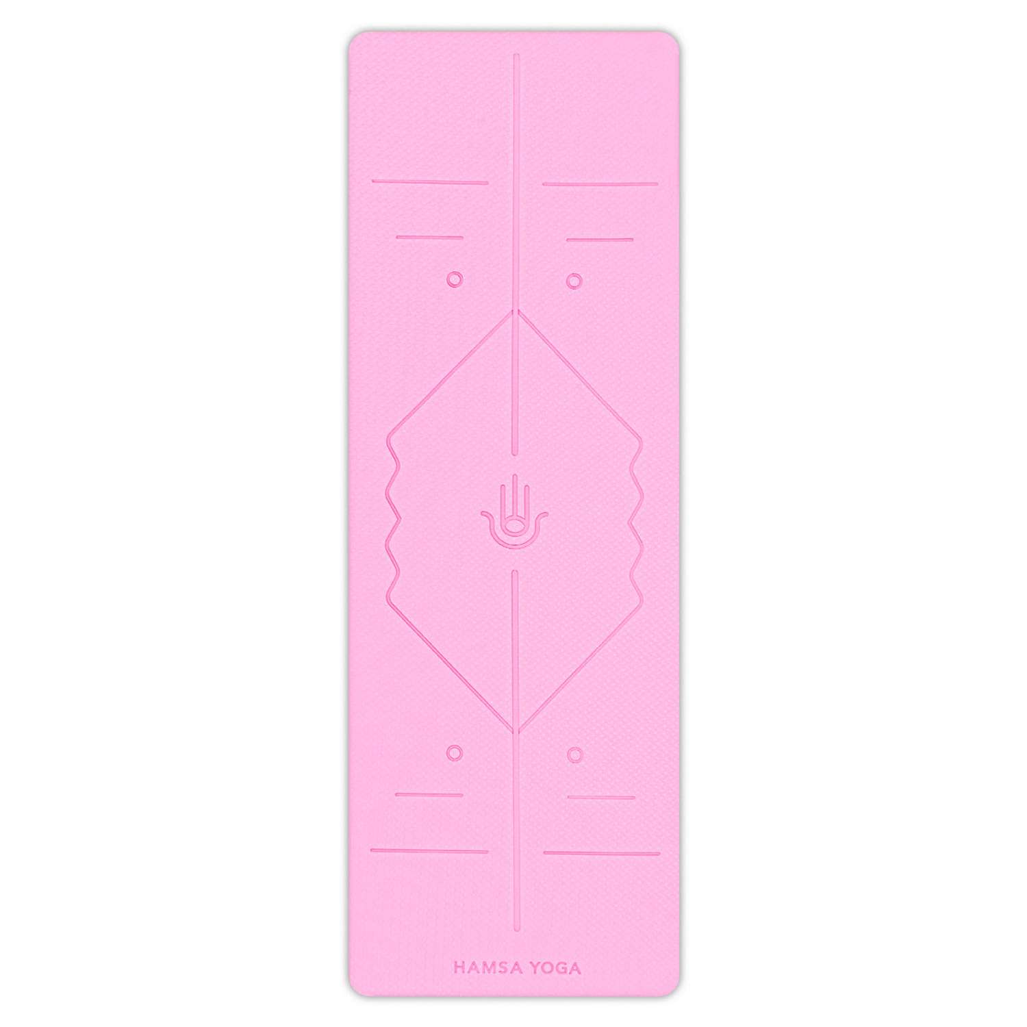 Коврик для йоги Hamsa Yoga фитнеса и гимнастики TPE 183х61х0.6 см розовый - фото 6