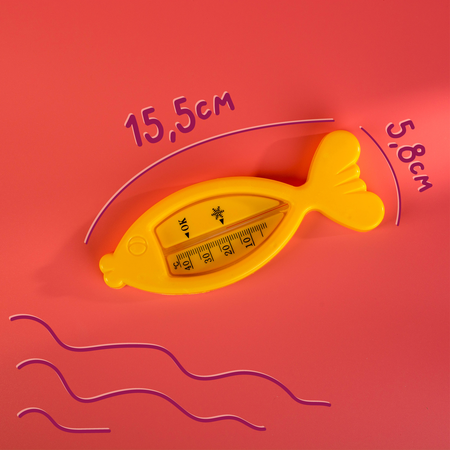 Термометр Крошка Я для ванной Рыбка цвет желтый