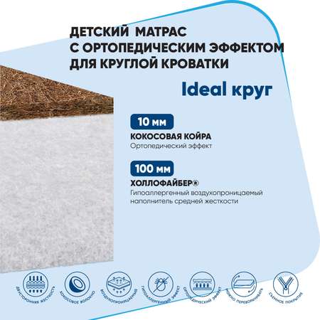 Матрац в кроватку Baby Elite Ideal круг 75*75*12 ID-1