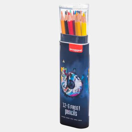 Набор цветных карандашей BRUYNZEEL Teen 18 цветов в синем металлическом коробе-пенале