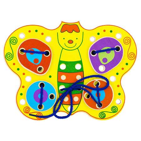 Развивающая игрушка Alatoys Шнуровка бабочка