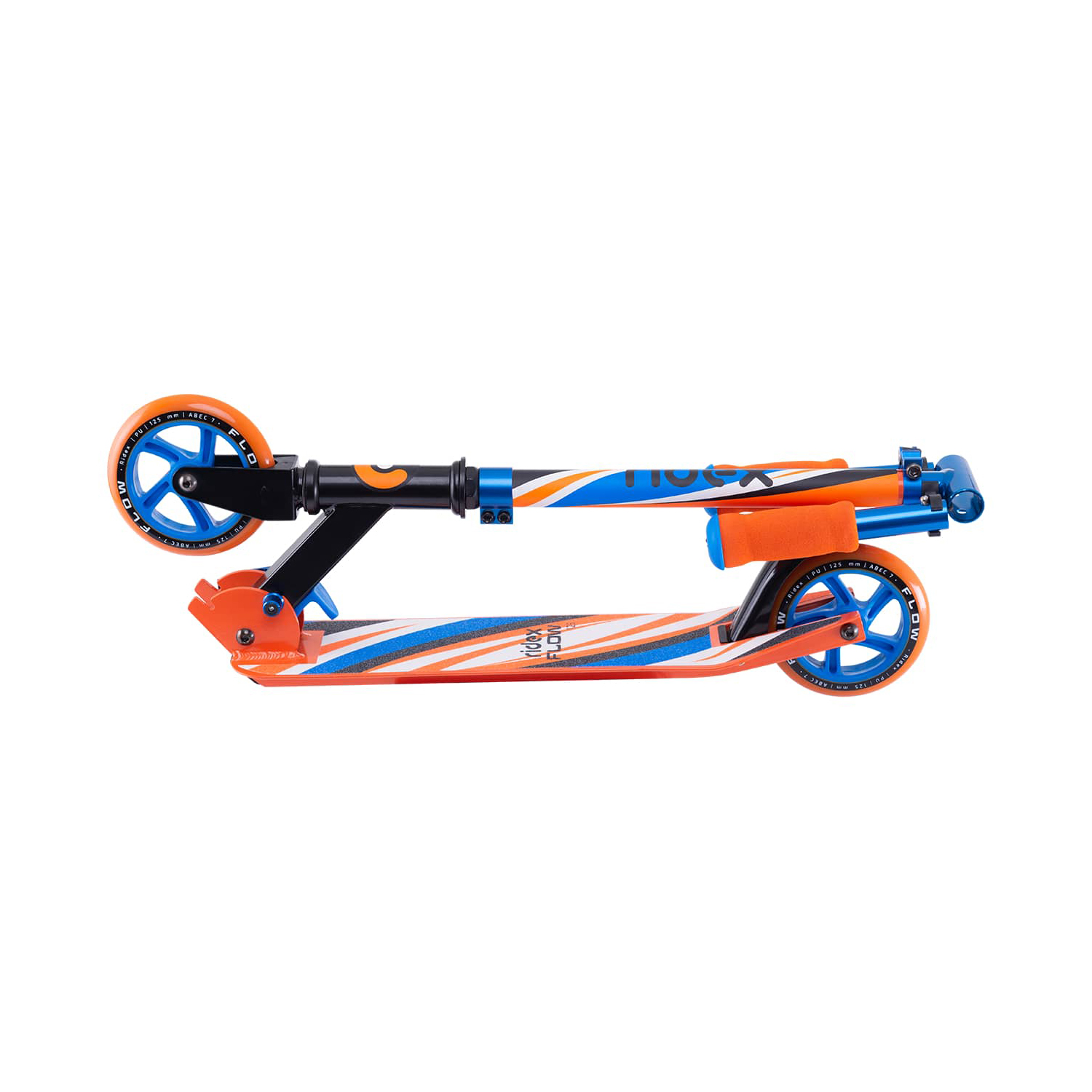 Самокат RIDEX двухколесный Scooter 2 wheels Flow 125 blue/oragge - фото 4