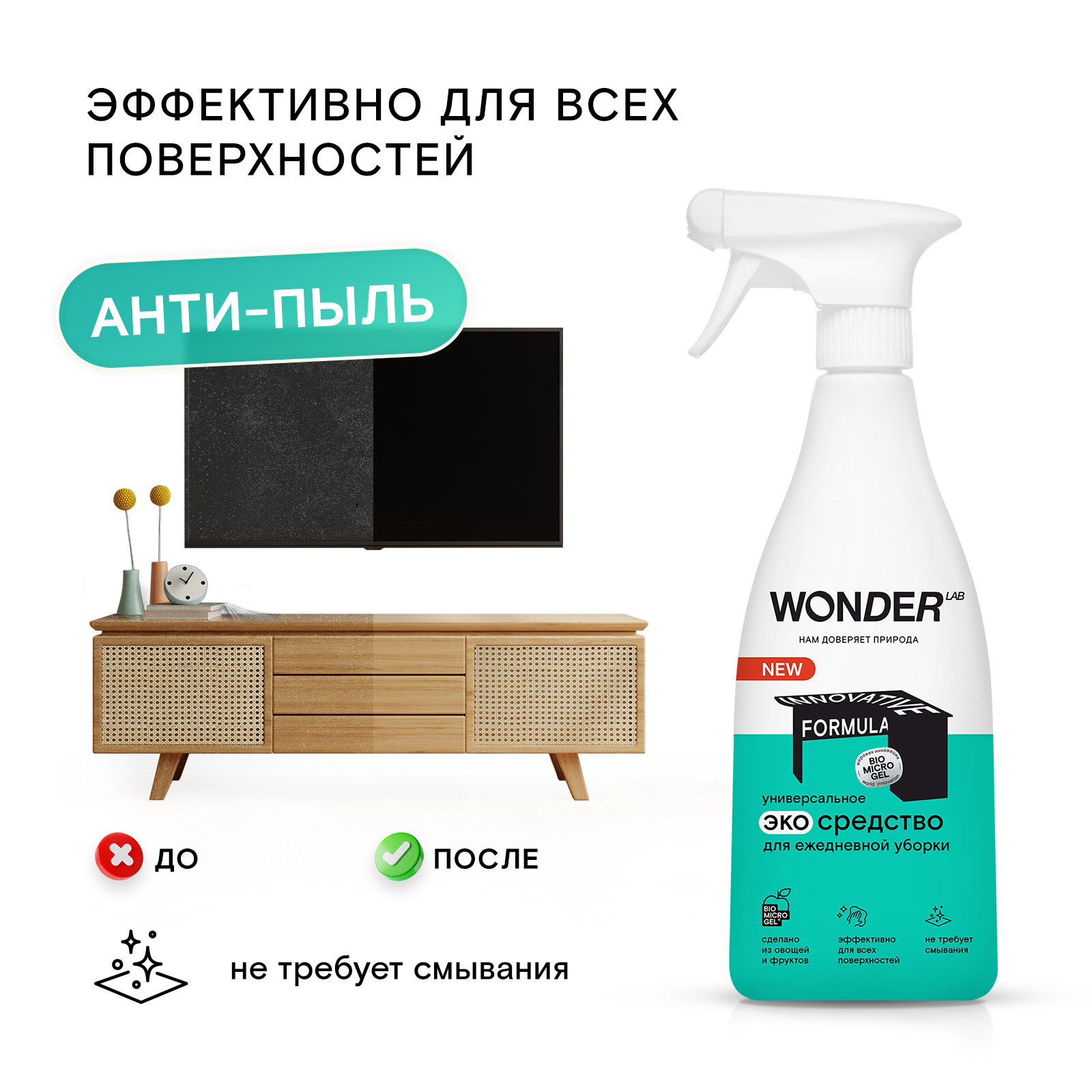 Средство для ежедневной уборки WONDER Lab 550мл - фото 8