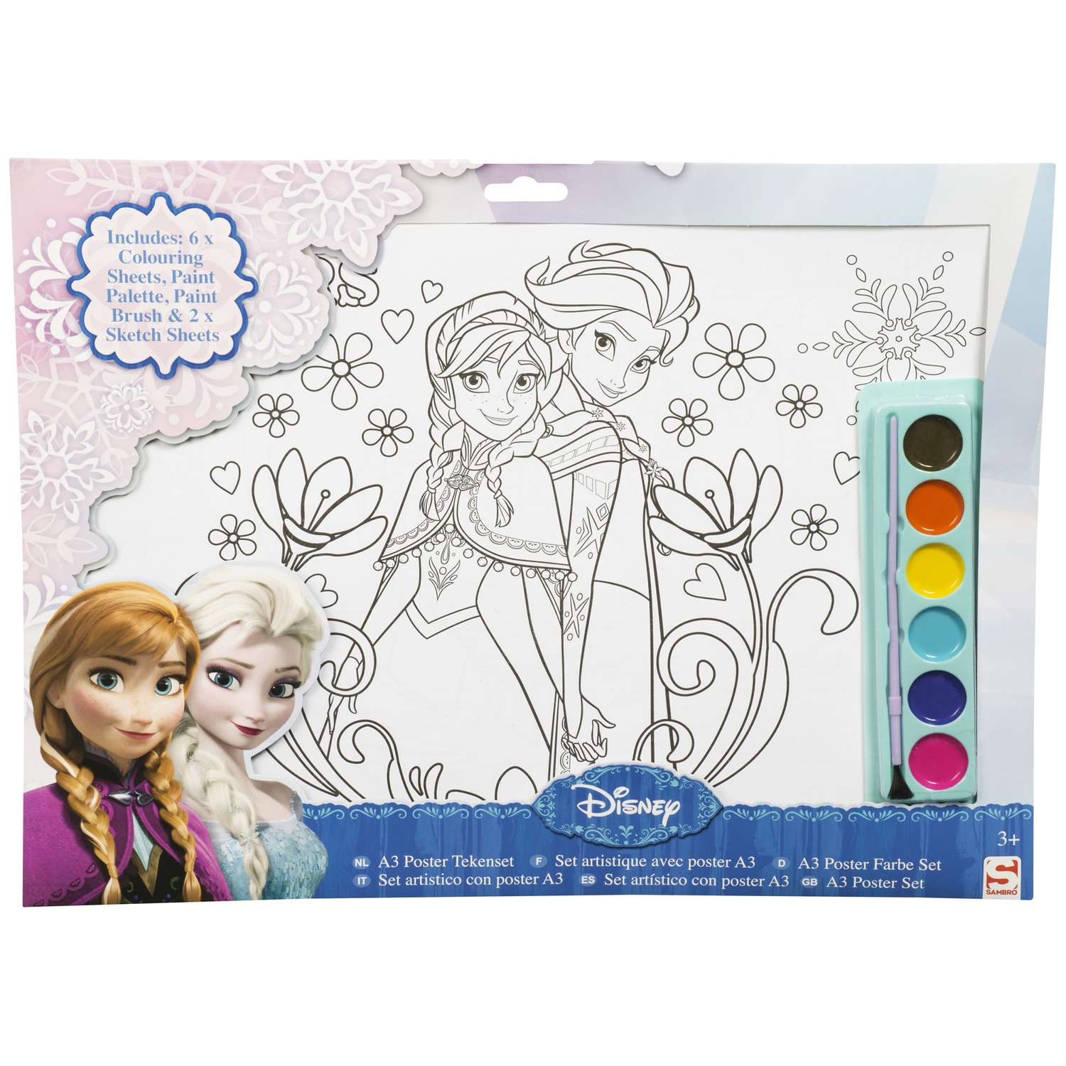 Набор для рисования Sambro Frozen Постер с красками DFR3-4026 - фото 1