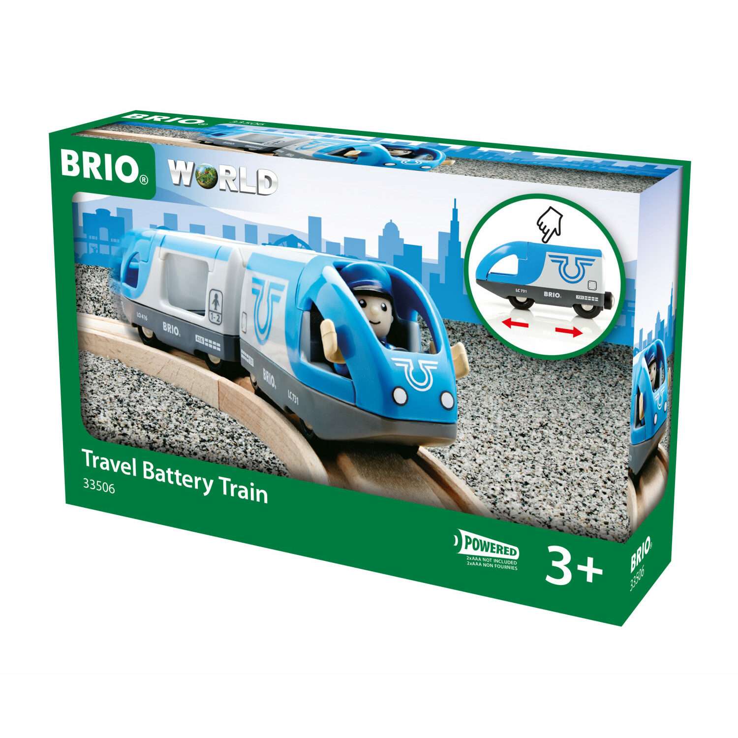 Железная дорога деревянная BRIO Поезд экспресс с машинистом 33506 - фото 1