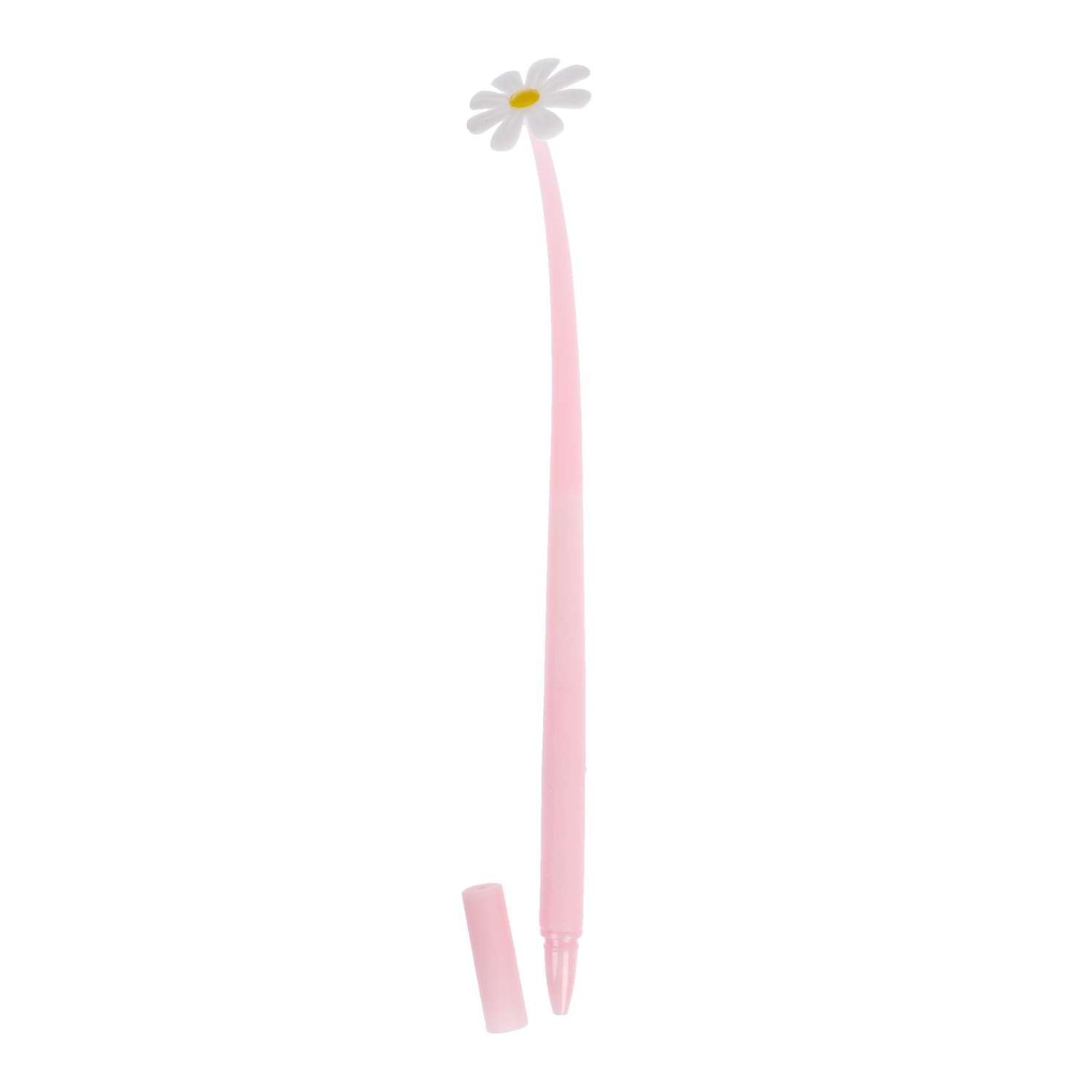 Ручка Sima-Land гелевая «Ромашка» розовая в пакете - фото 1