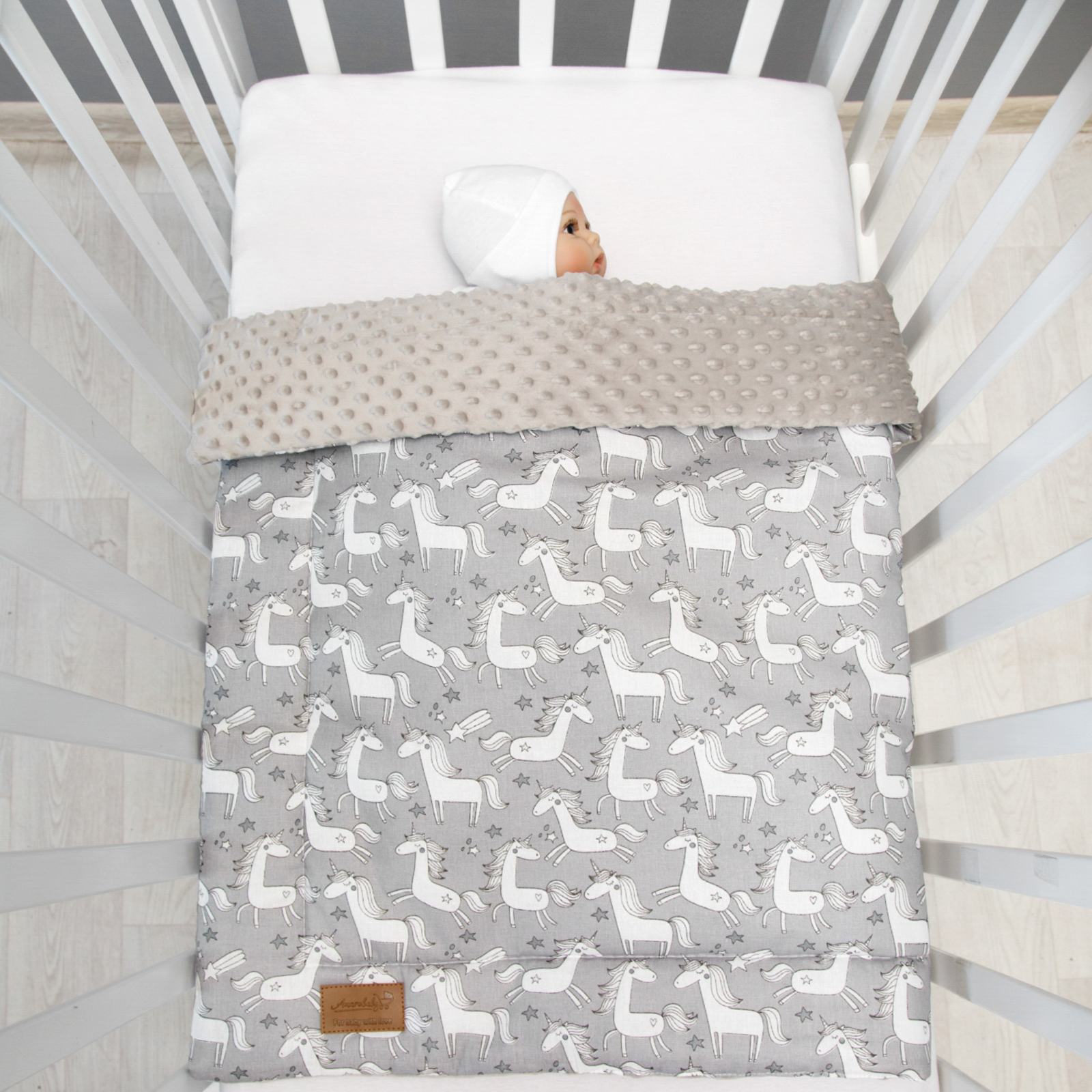 Плед Amarobaby Растем Вместе Сказочные Единорожки Серый - фото 5