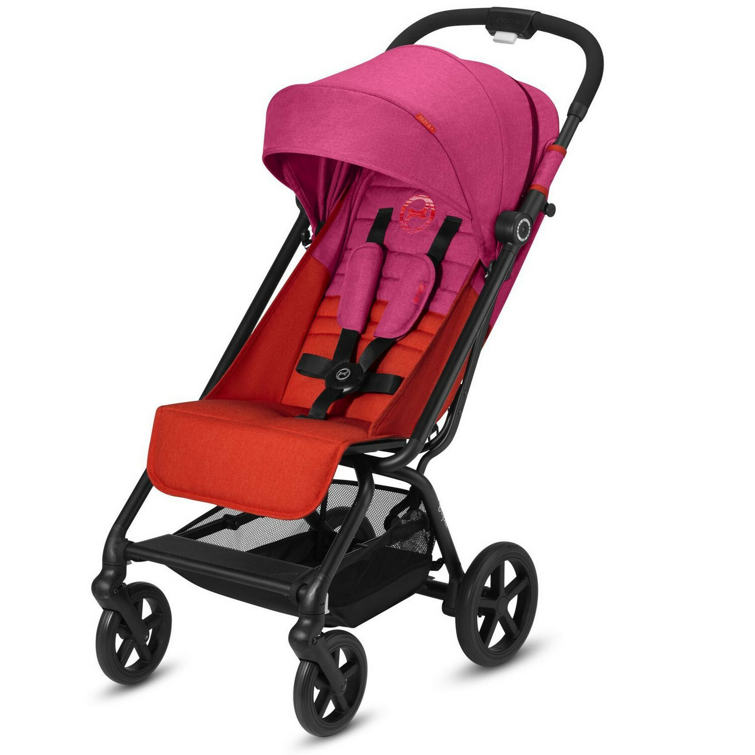 Коляска Cybex Eezy S Plus Fancy с дождевиком Pink - фото 1