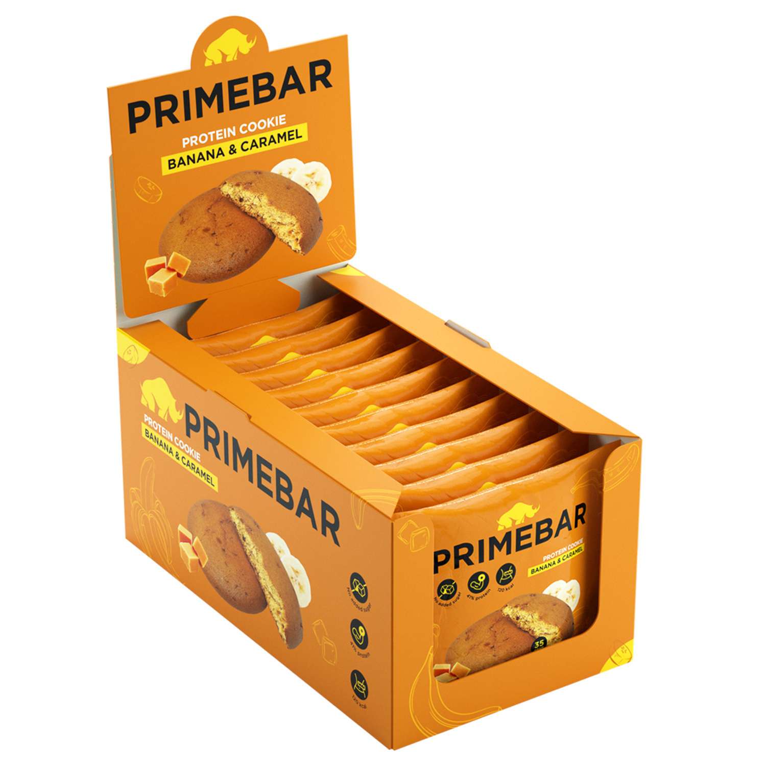 Печенье протеиновое Primebar банан и карамель 35г*10шт - фото 2