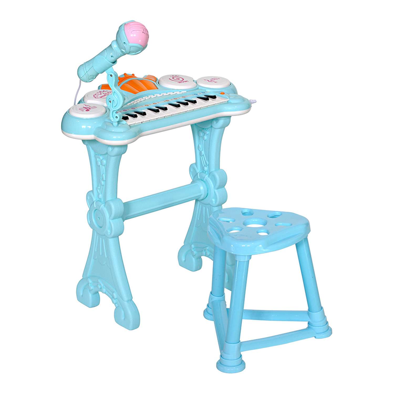 Музыкальный детский центр EVERFLO Пианино голубой HS0356831 - фото 1