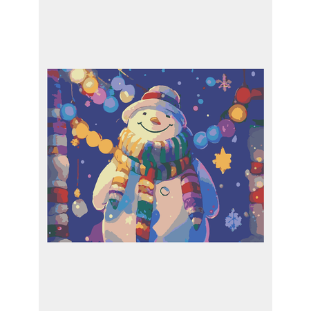 Картина по номерам 50х40 Selfica Снеговик