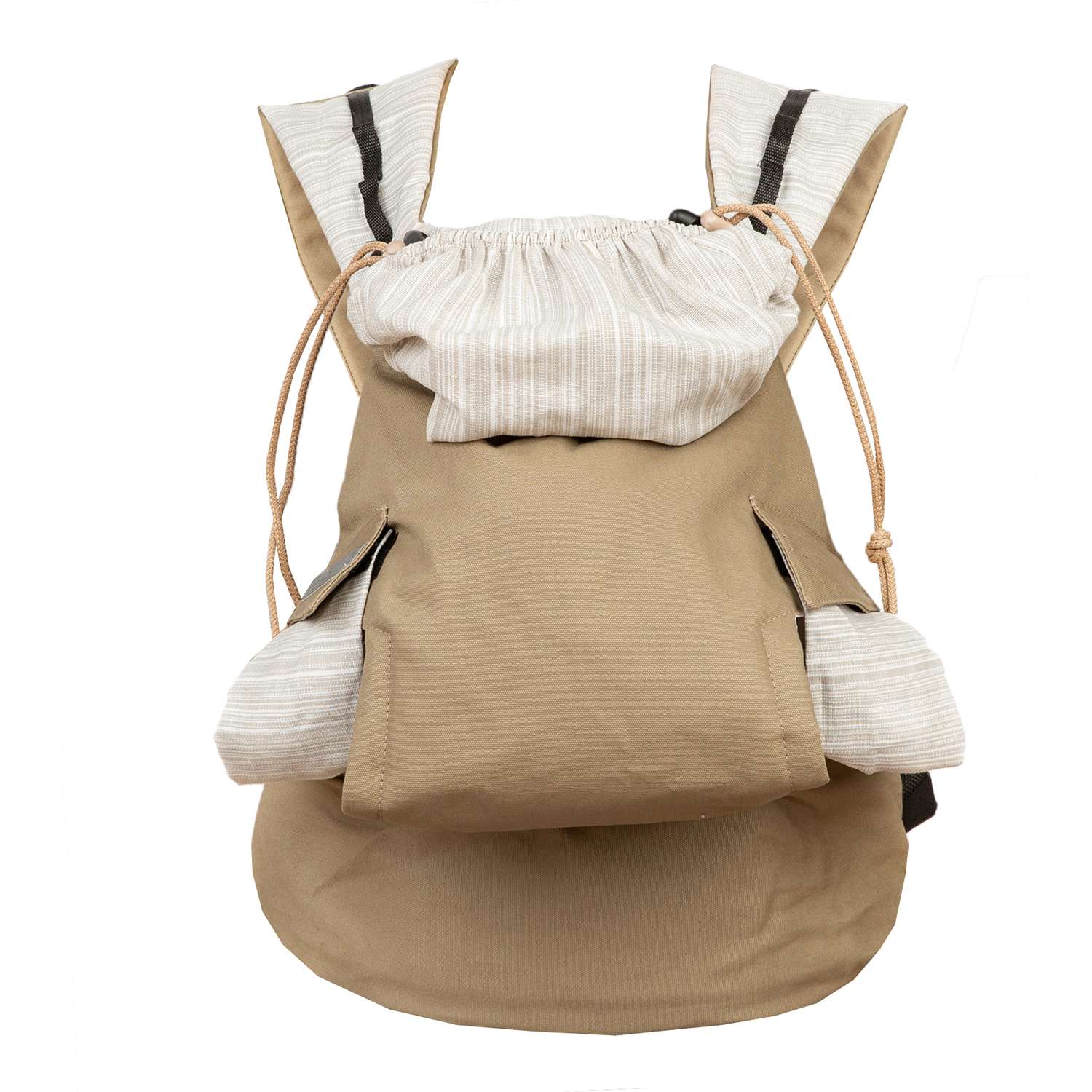 Слинг-рюкзак Чудо-чадо переноска для детей Бебимобиль Позитив линии/бежевый - фото 3