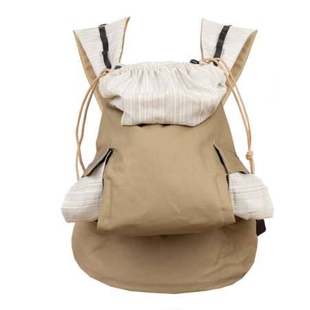 Слинг-рюкзак Чудо-чадо переноска для детей Бебимобиль Позитив линии/бежевый