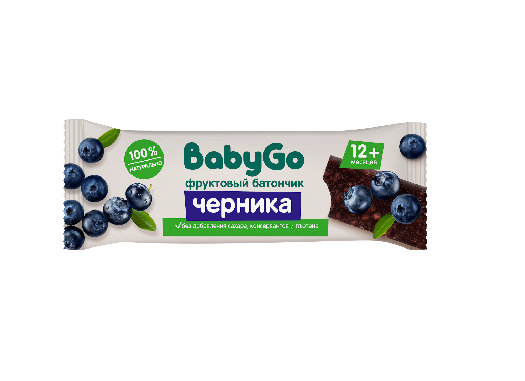 Батончик фруктовый BabyGo с черникой 25 г с 12месяцев - фото 1