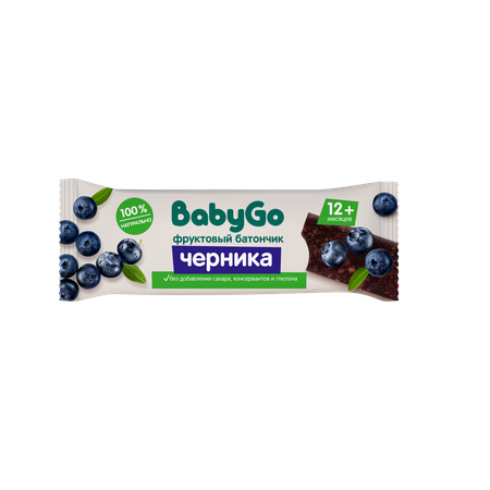 Батончик фруктовый BabyGo с черникой 25 г с 12месяцев