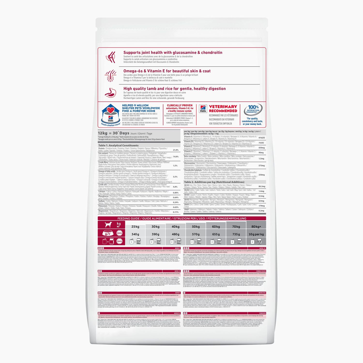 Корм для собак HILLS 12кг Science Plan Advanced Fitness для крупных пород с ягненком и рисом сухой - фото 2
