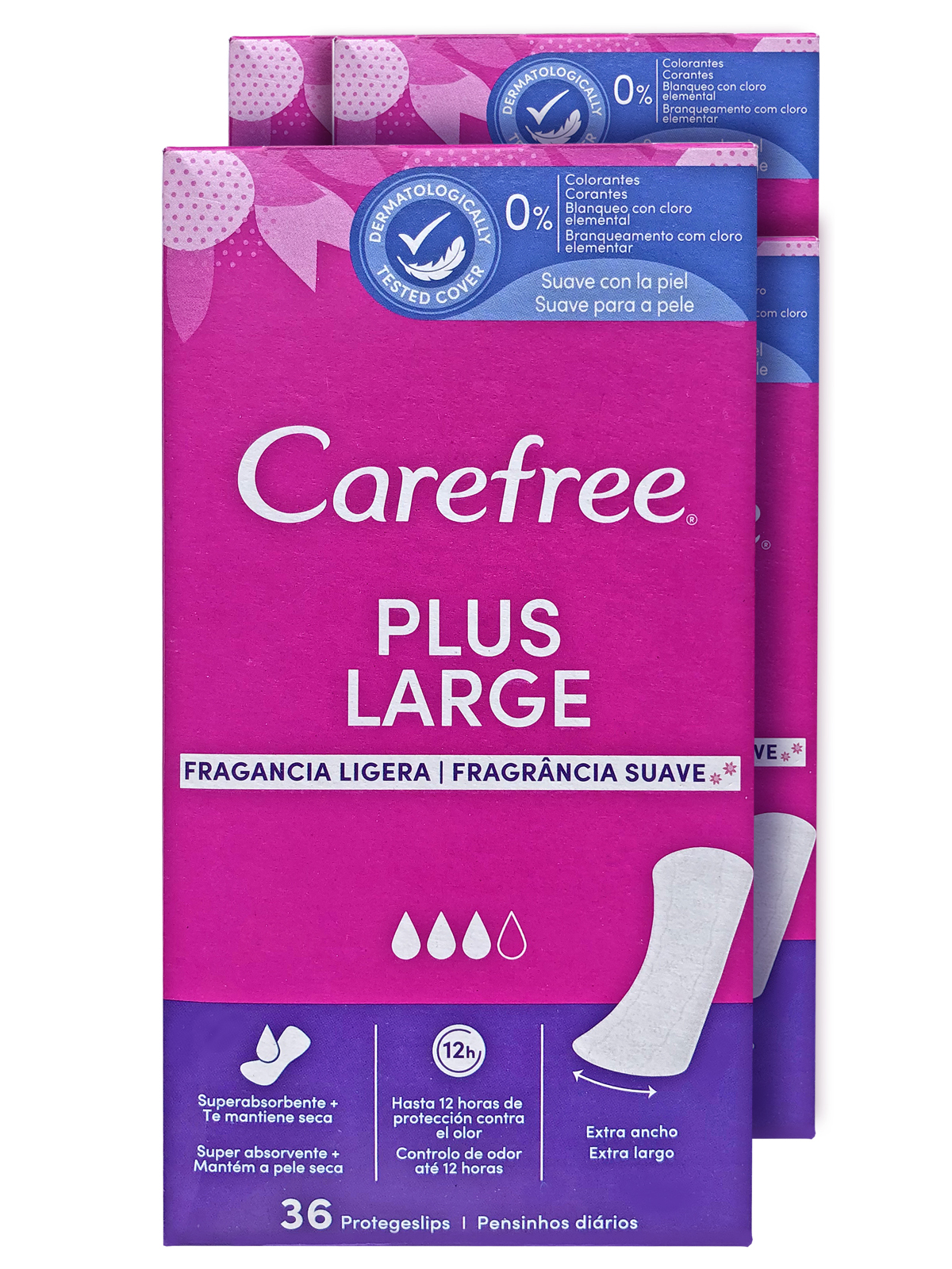 Прокладки гигиенические Carefree ежедневные 36 шт х 4 упаковки Plus large - фото 1