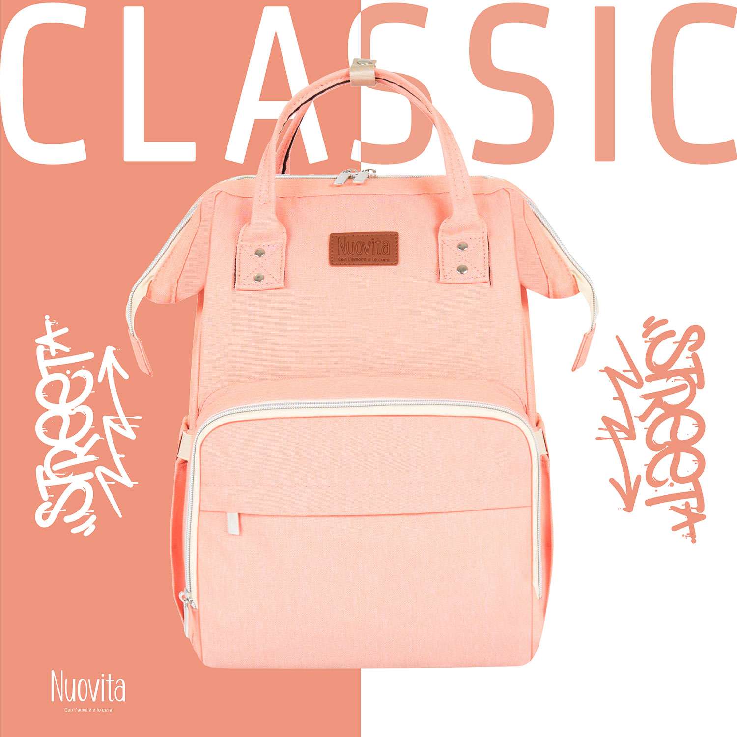 Рюкзак для мамы Nuovita CAPCAP classic Розовый - фото 2