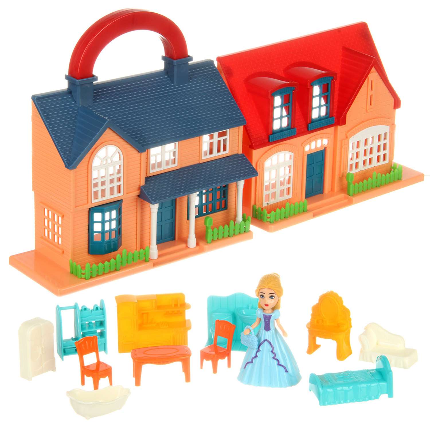 Кукольный домик Veld Co с мебелью и куклой 14 предметов 132371 - фото 2