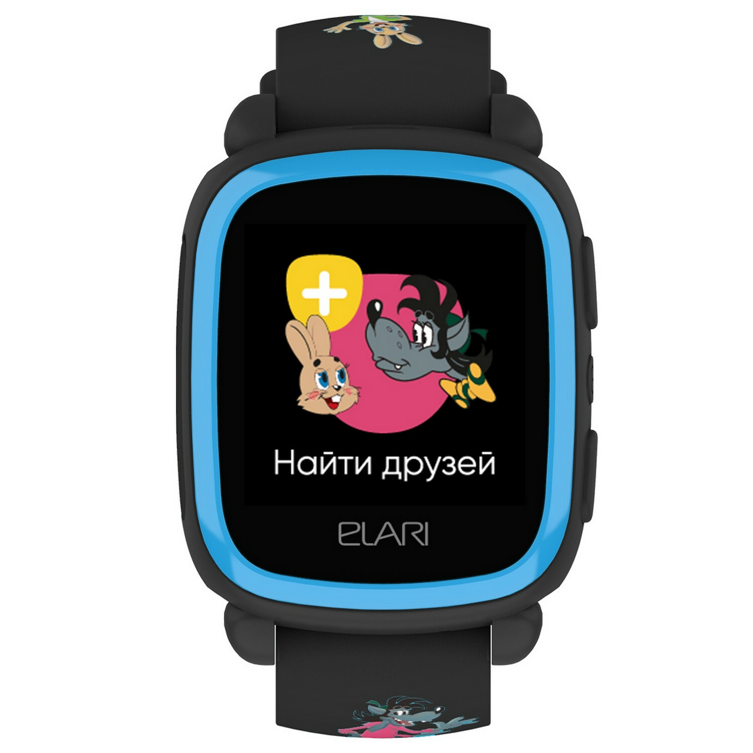 Часы ELARI KidPhone Ну погоди Черный ELKP-NPBLK/BLU купить по цене 2428 ₽ в  интернет-магазине Детский мир