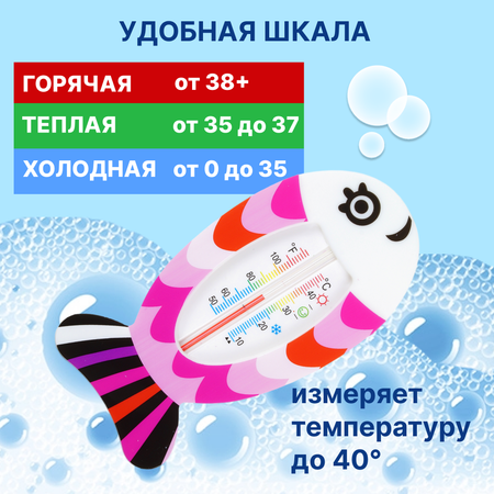 Термометр для воды Uviton для новорожденных двухсторонний Розовый 053