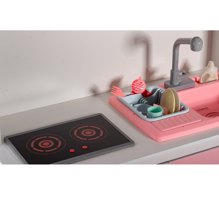 Детская кухня Sitstep вода интерактивная плита розовые фасады