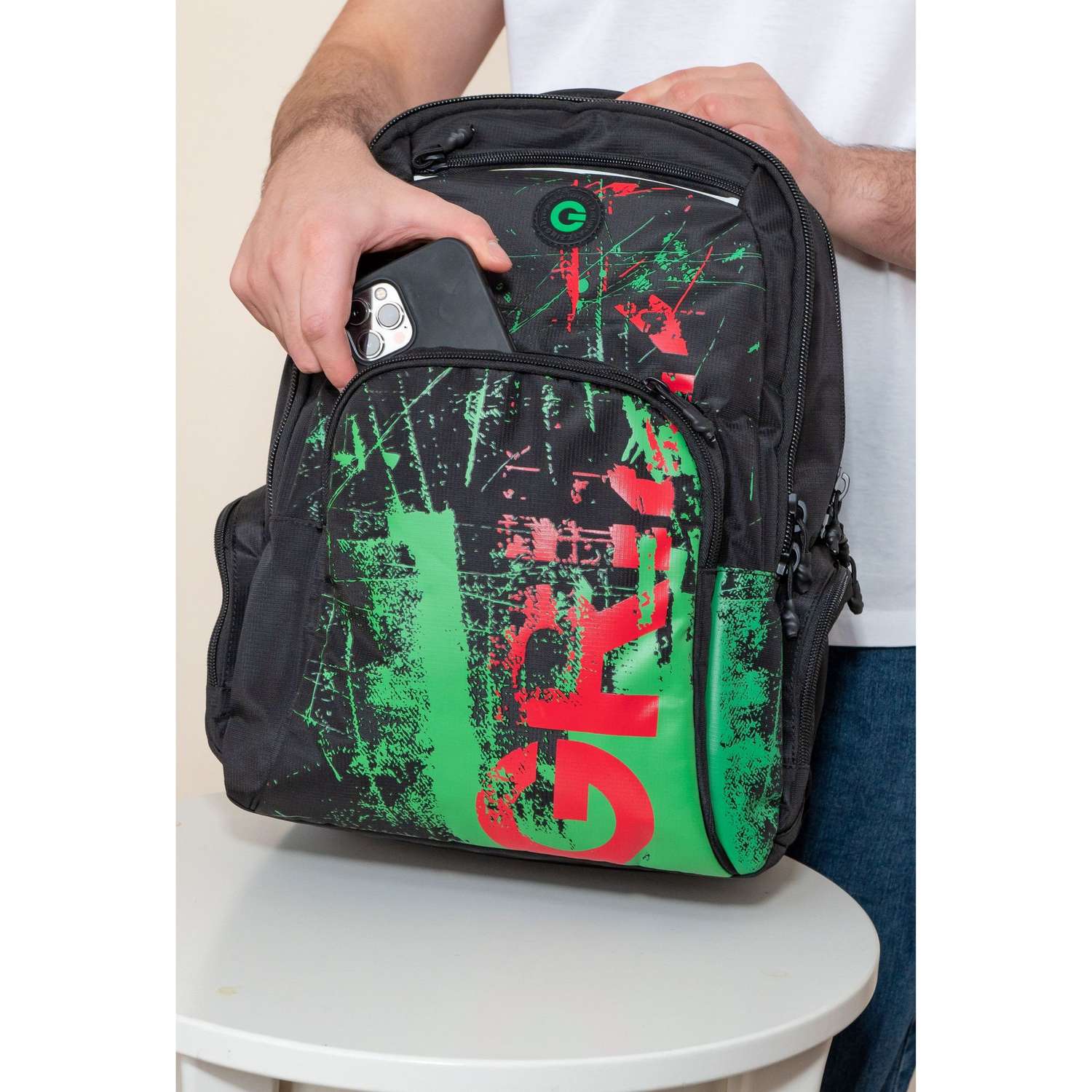 Рюкзак Grizzly Красный-Зеленый RU-333-1/1 - фото 5