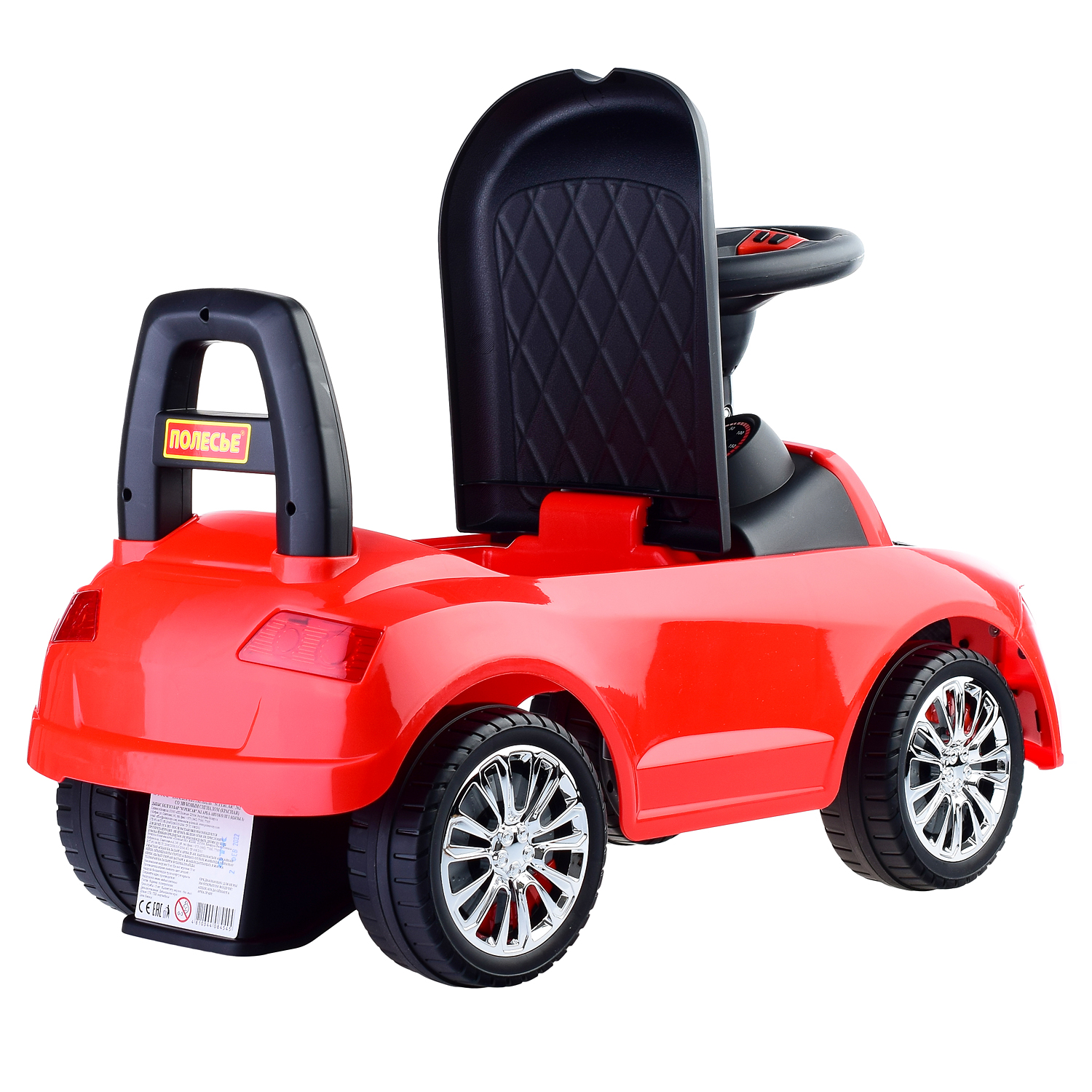 Каталка-толокар Полесье автомобиль SuperCar №2 со звуковым сигналом красная - фото 4